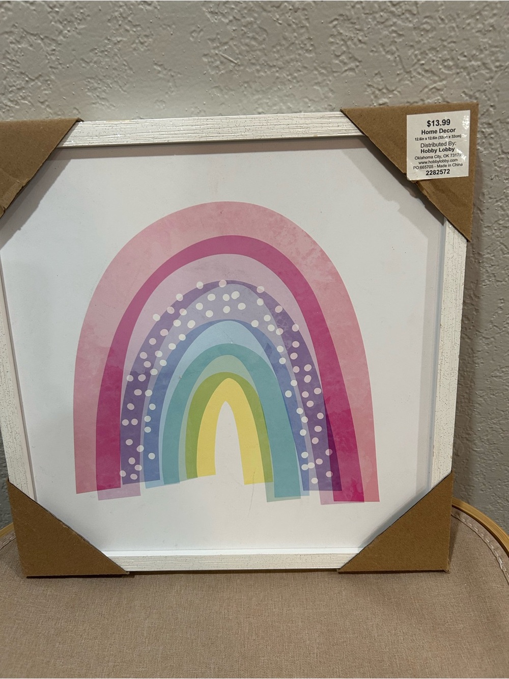 Hobby Lobby Pastel Rainbow Wall Art in Pink, Blue & Yellow